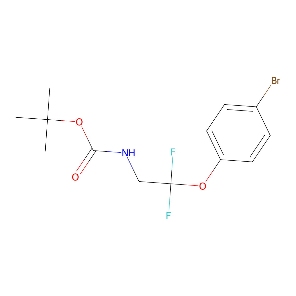 tert-butyl N-[2-(4-bromophenoxy)-2,2-difluoroethyl]carbamate molecular structure, CAS 2680901-07-7
