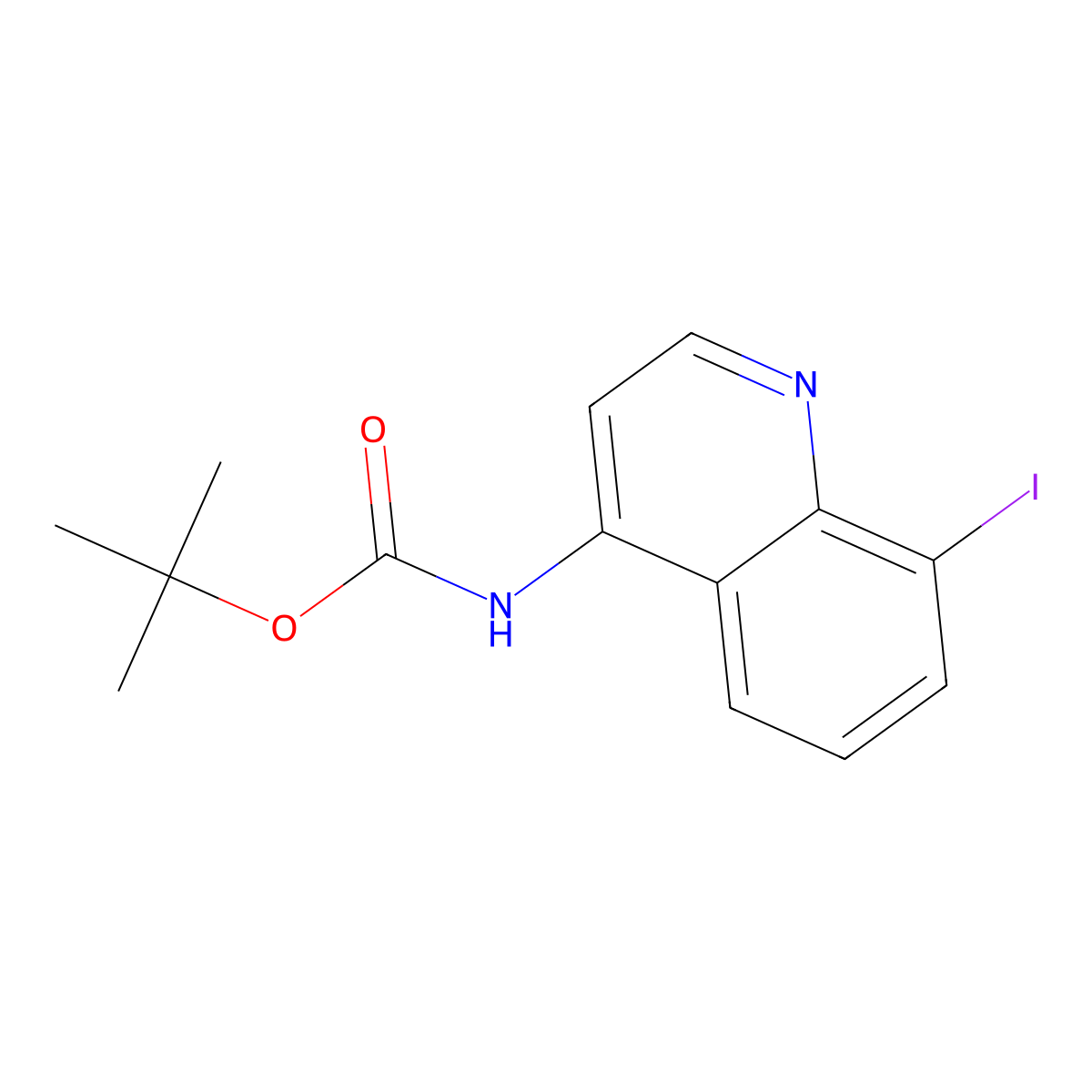 tert-butyl N-(8-iodoquinolin-4-yl)carbamate molecular structure, CAS 2680901-13-5
