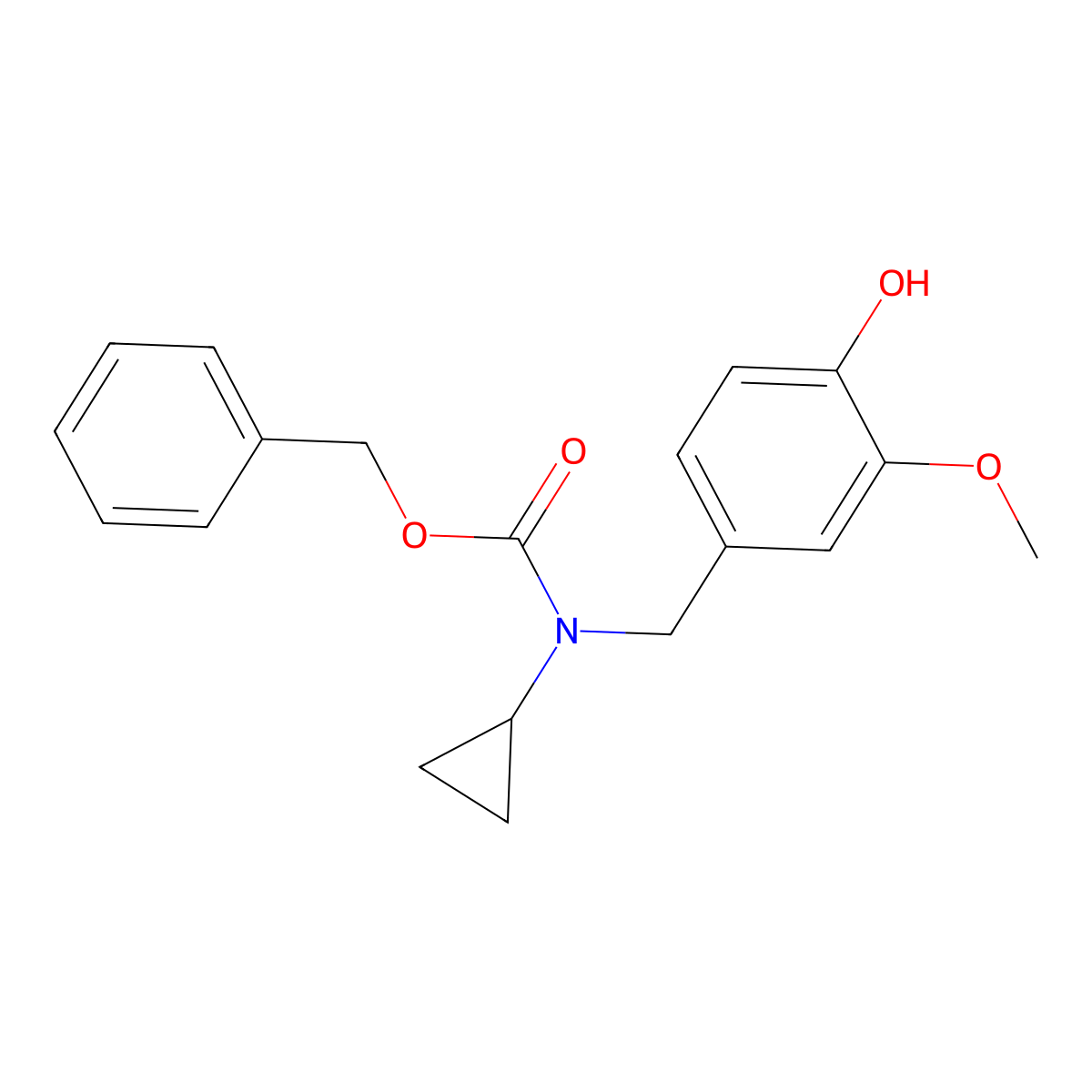 benzyl N-cyclopropyl-N-[(4-hydroxy-3-methoxyphenyl)methyl]carbamate molecular structure, CAS 2680901-17-9