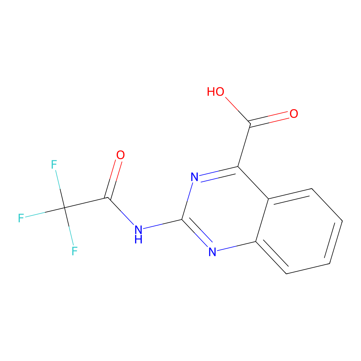 2-(2,2,2-Trifluoroacetamido)quinazoline-4-carboxylic acid molecular structure, CAS 2680901-20-4