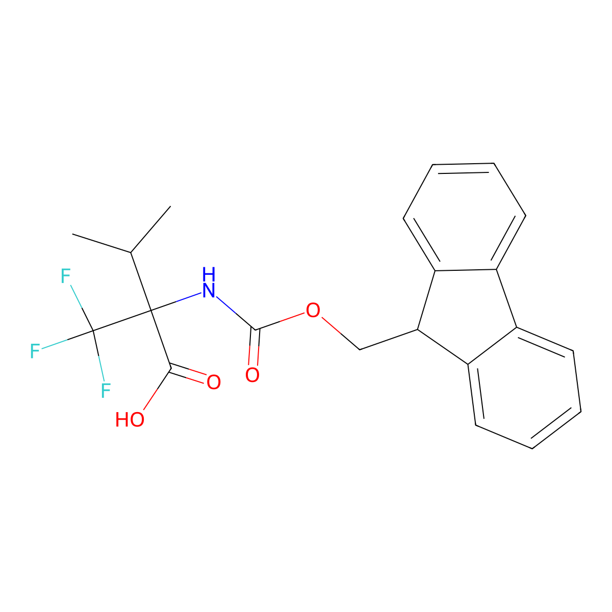 2-({[(9H-fluoren-9-yl)methoxy]carbonyl}amino)-3-methyl-2-(trifluoromethyl)butanoic acid molecular structure, CAS 2680901-27-1