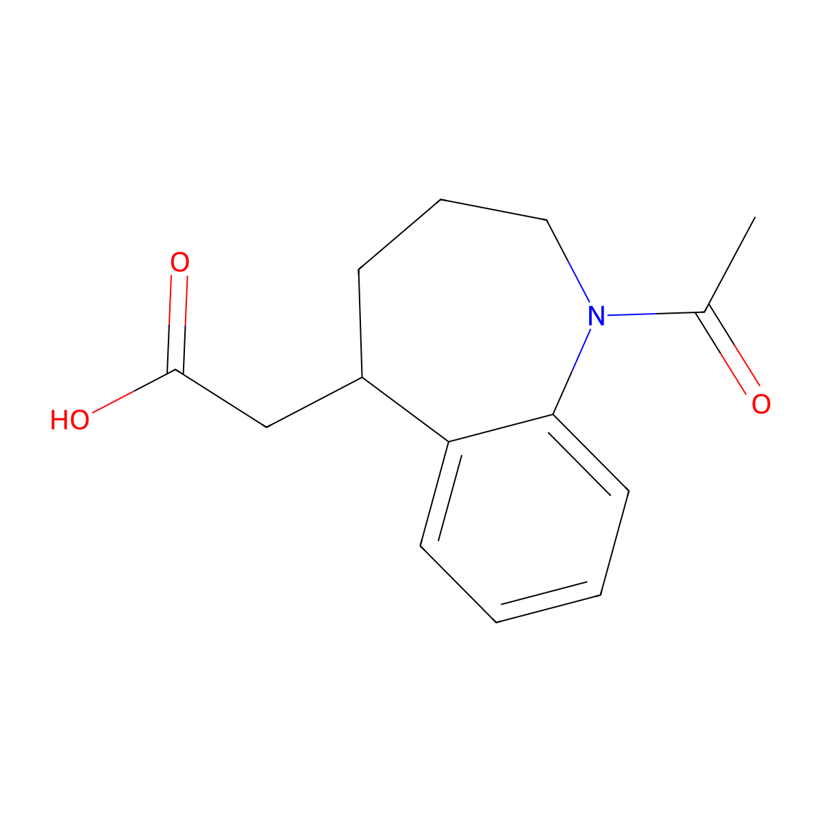 2-(1-acetyl-2,3,4,5-tetrahydro-1H-1-benzazepin-5-yl)acetic acid molecular structure, CAS 2680901-28-2