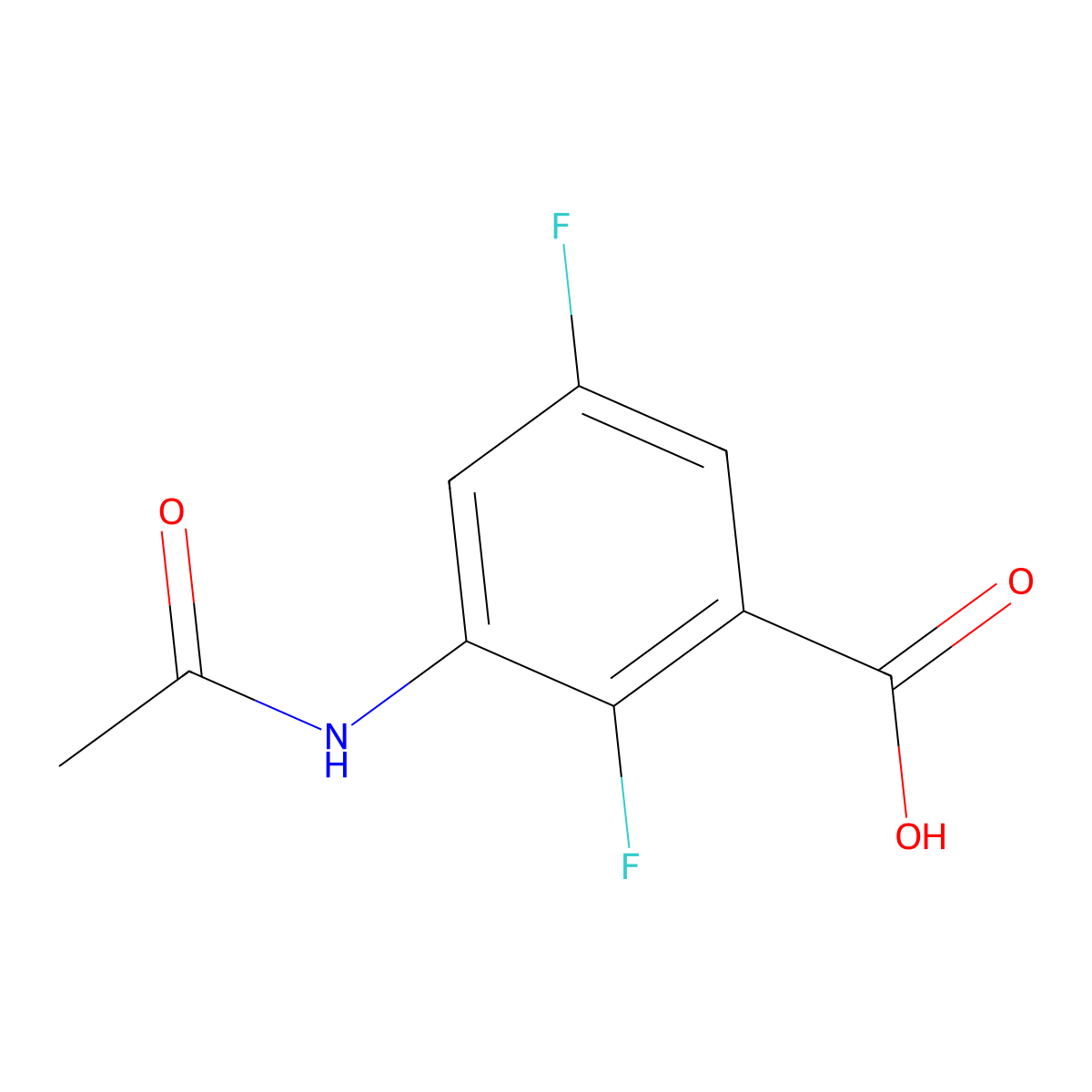 3-Acetamido-2,5-difluorobenzoic acid molecular structure, CAS 2680901-32-8