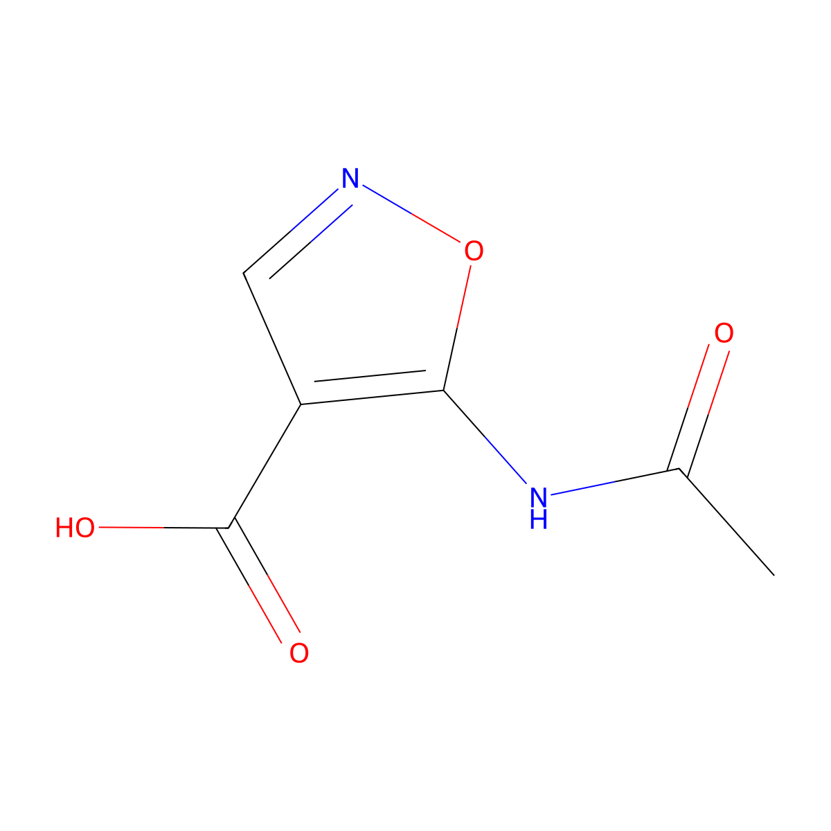 5-Acetamido-1,2-oxazole-4-carboxylic acid molecular structure, CAS 2680901-36-2