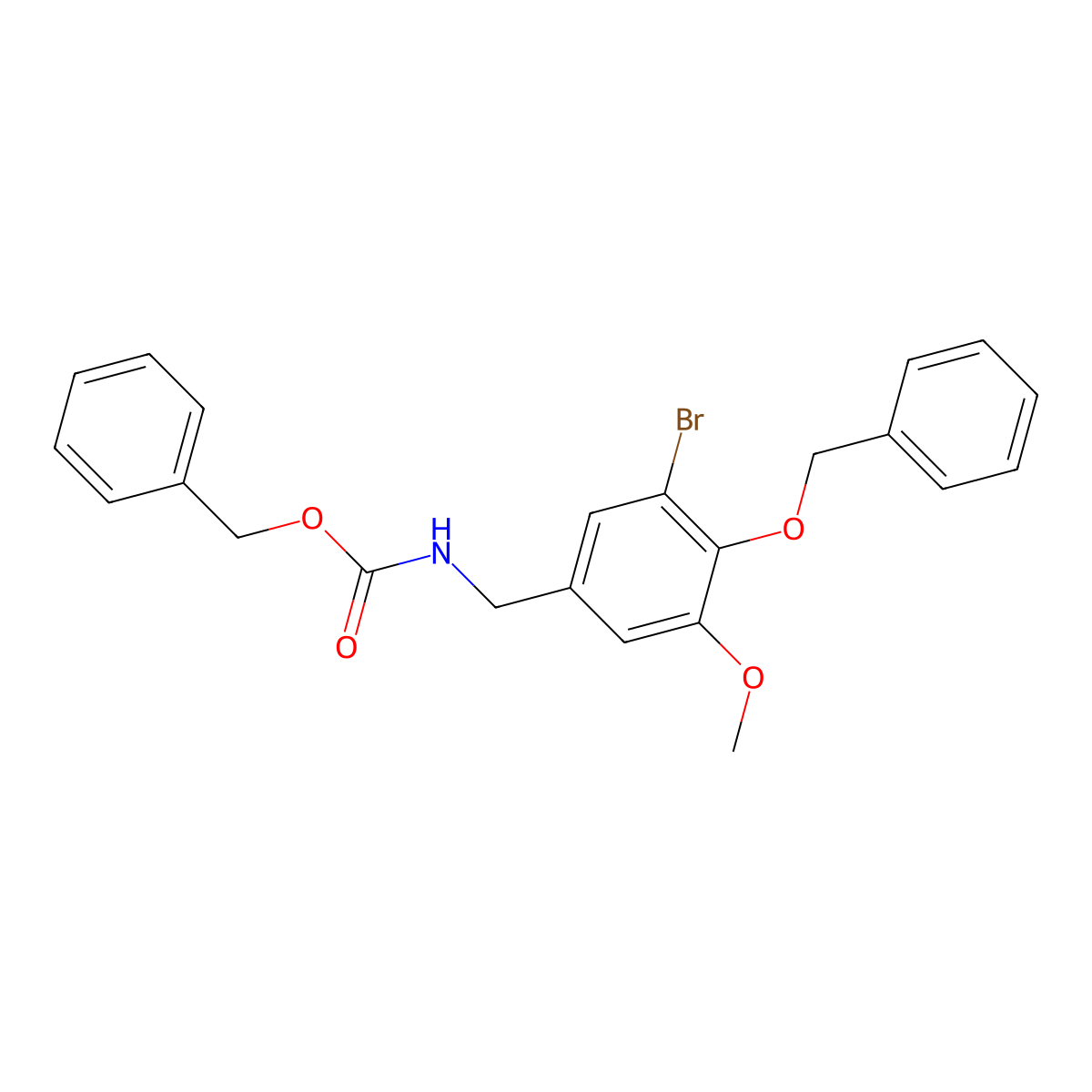 benzyl N-{[4-(benzyloxy)-3-bromo-5-methoxyphenyl]methyl}carbamate molecular structure, CAS 2680901-38-4