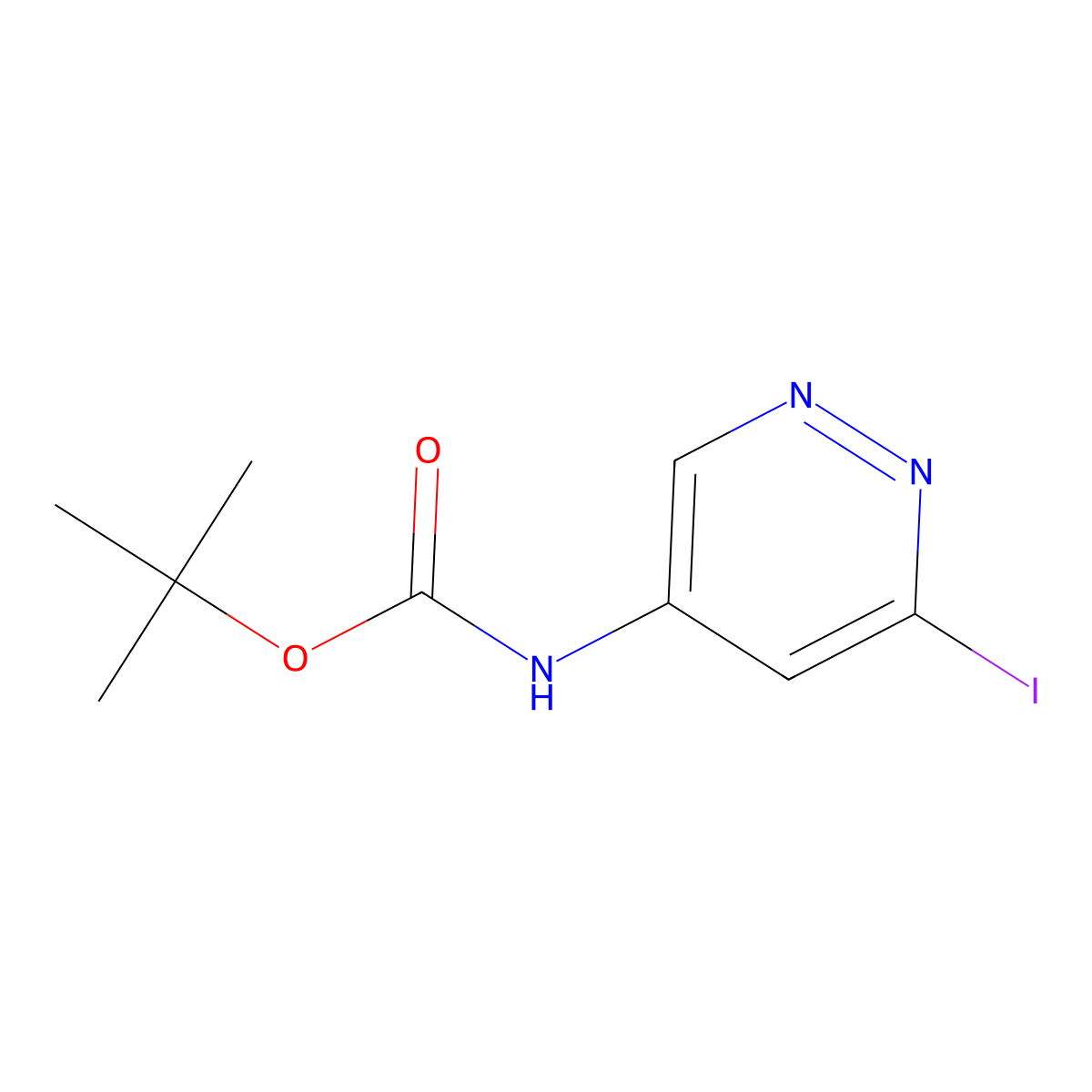 tert-butyl N-(6-iodopyridazin-4-yl)carbamate molecular structure, CAS 2680901-68-0
