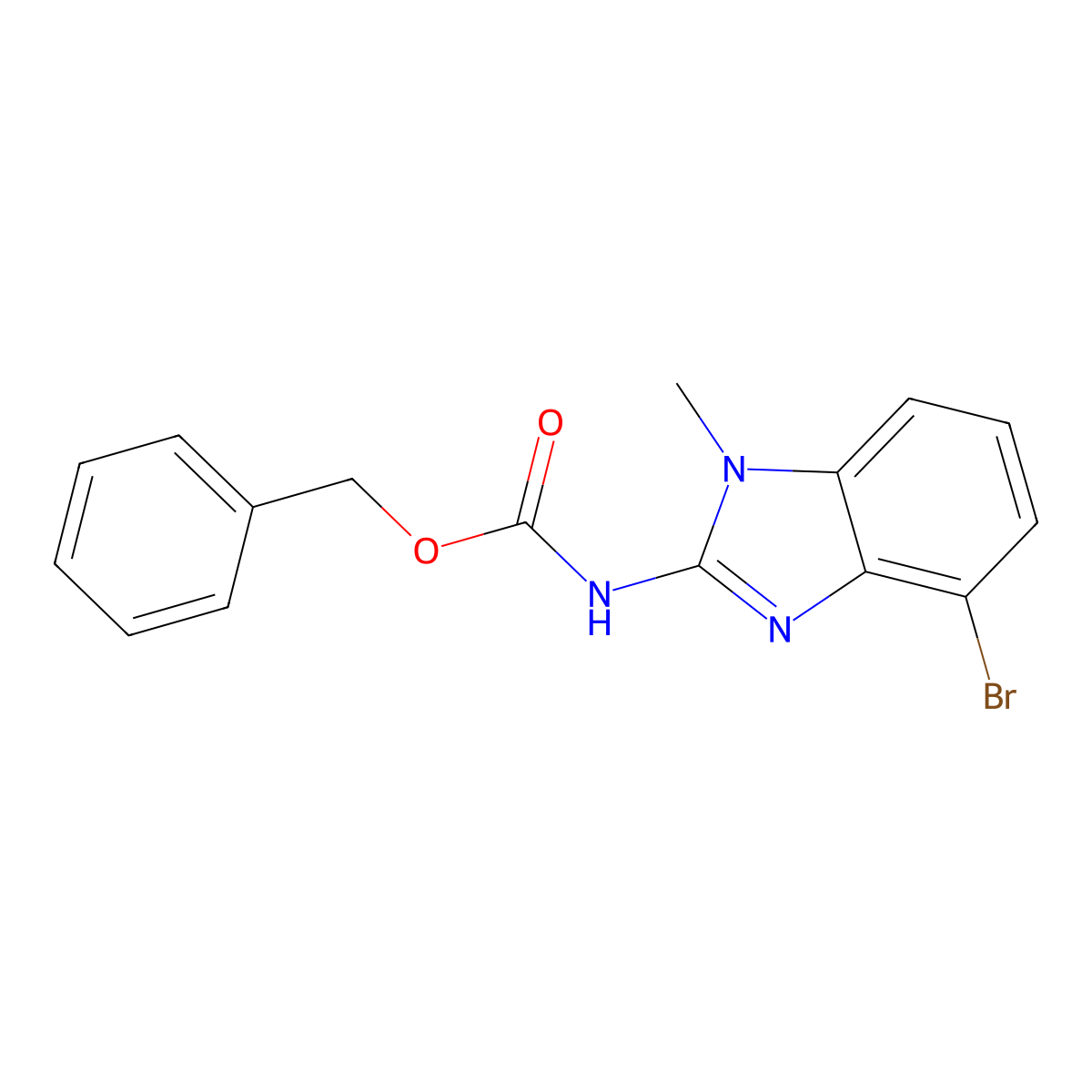 benzyl N-(4-bromo-1-methyl-1H-1,3-benzodiazol-2-yl)carbamate molecular structure, CAS 2680901-71-5