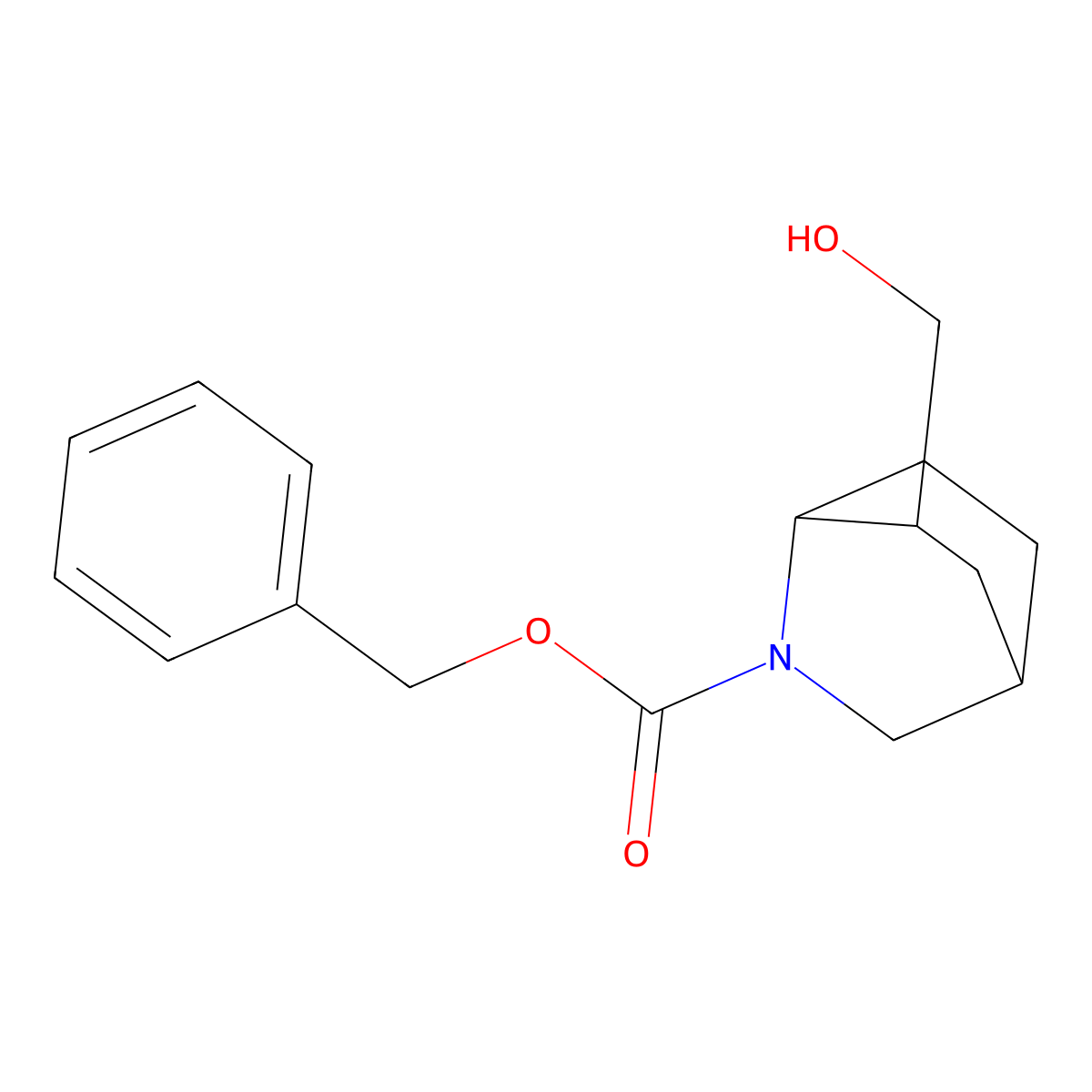 Benzyl 6-(hydroxymethyl)-2-azabicyclo[2.2.2]octane-2-carboxylate molecular structure, CAS 2680901-76-0