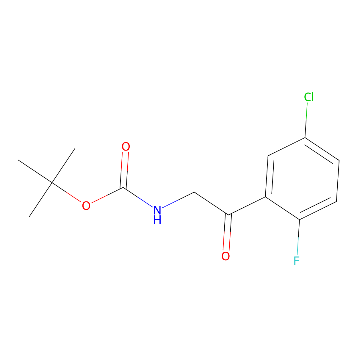 tert-butyl N-[2-(5-chloro-2-fluorophenyl)-2-oxoethyl]carbamate molecular structure, CAS 2680901-80-6