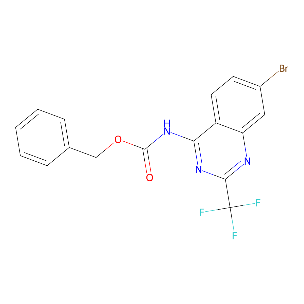 benzyl N-[7-bromo-2-(trifluoromethyl)quinazolin-4-yl]carbamate molecular structure, CAS 2680901-82-8