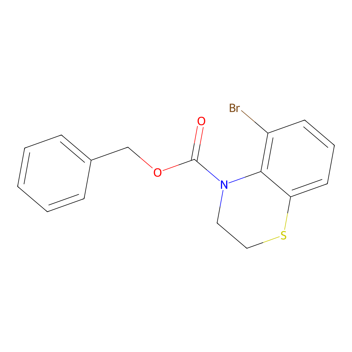 benzyl 5-bromo-3,4-dihydro-2H-1,4-benzothiazine-4-carboxylate molecular structure, CAS 2680901-86-2