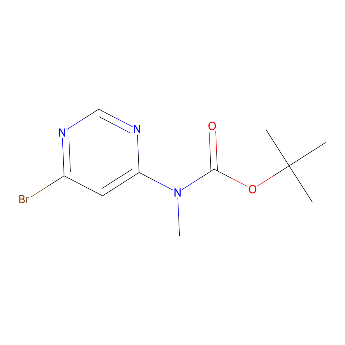 tert-butyl N-(6-bromopyrimidin-4-yl)-N-methylcarbamate molecular structure, CAS 2680901-94-2
