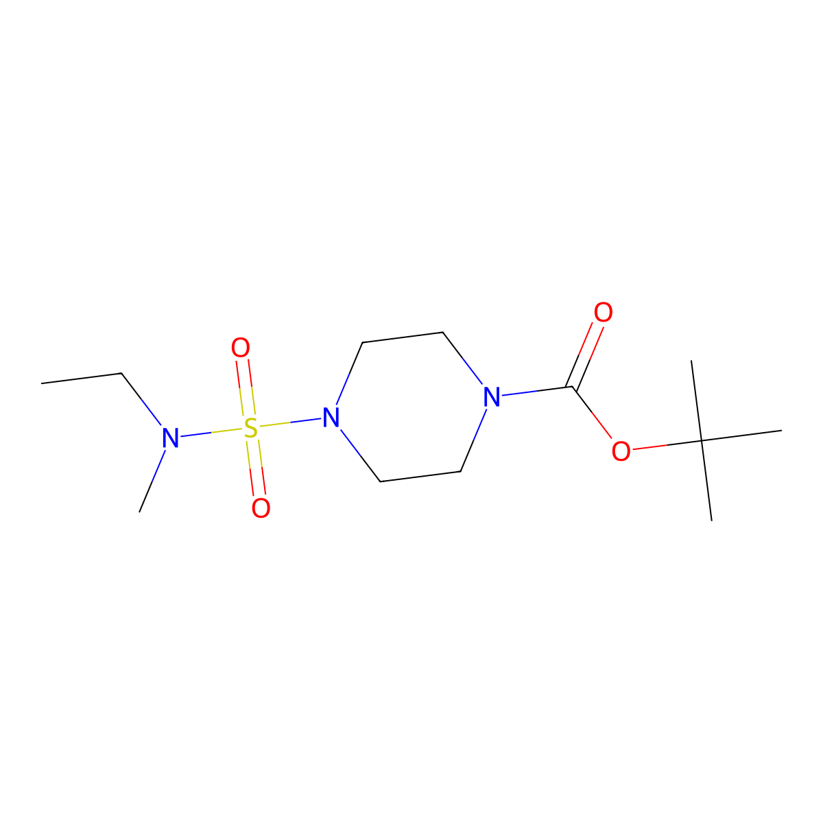 Tert-butyl 4-[ethyl(methyl)sulfamoyl]piperazine-1-carboxylate molecular structure, CAS 2680901-95-3