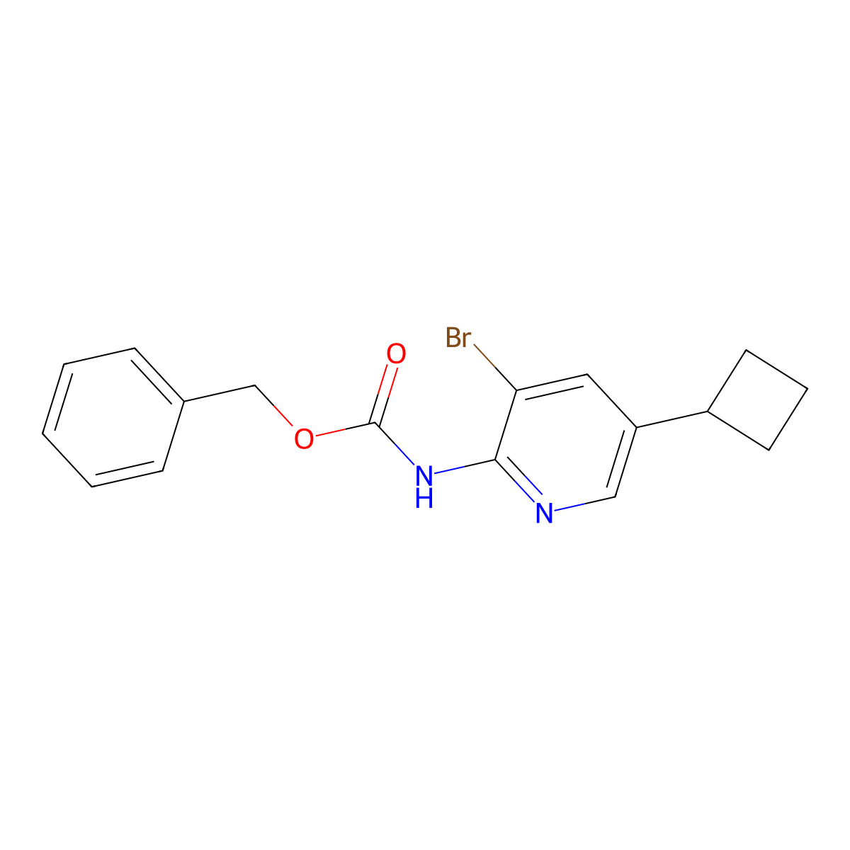 benzyl N-(3-bromo-5-cyclobutylpyridin-2-yl)carbamate molecular structure, CAS 2680902-05-8