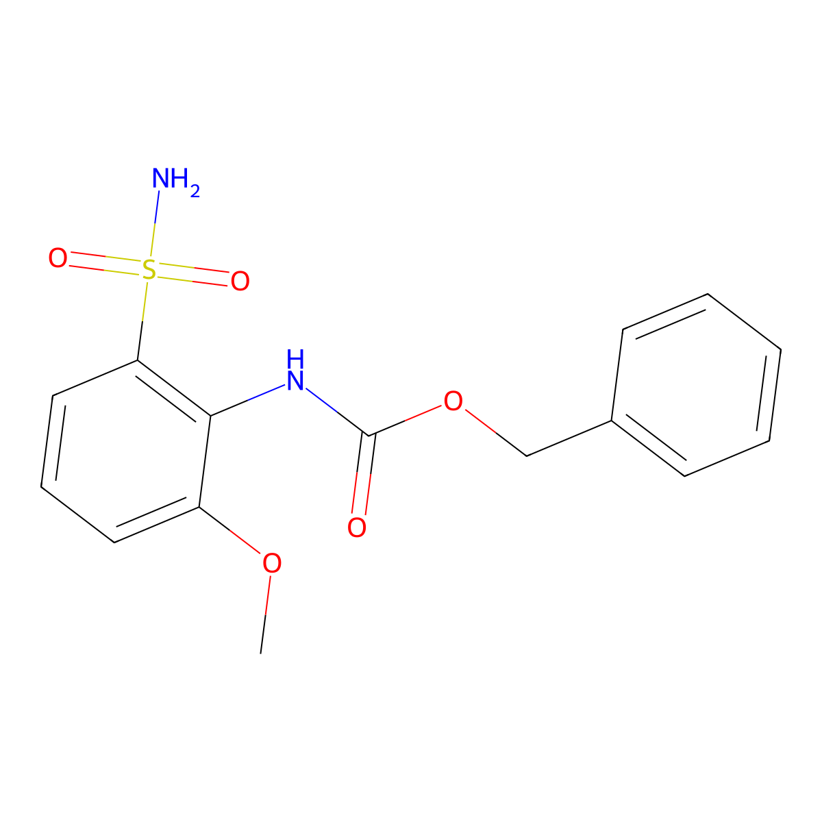 benzyl N-(2-methoxy-6-sulfamoylphenyl)carbamate molecular structure, CAS 2680902-08-1