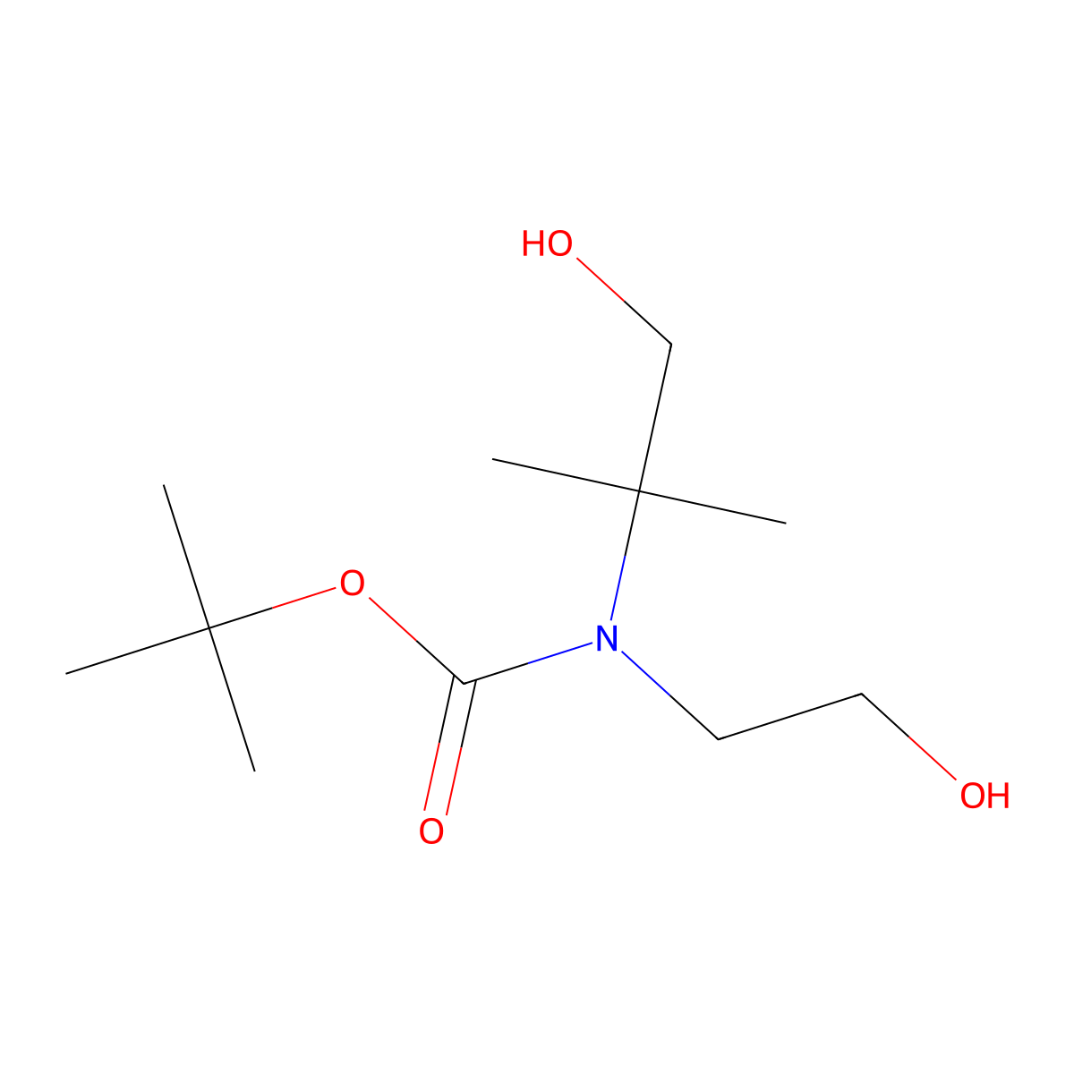 tert-butyl N-(1-hydroxy-2-methylpropan-2-yl)-N-(2-hydroxyethyl)carbamate molecular structure, CAS 2680902-13-8