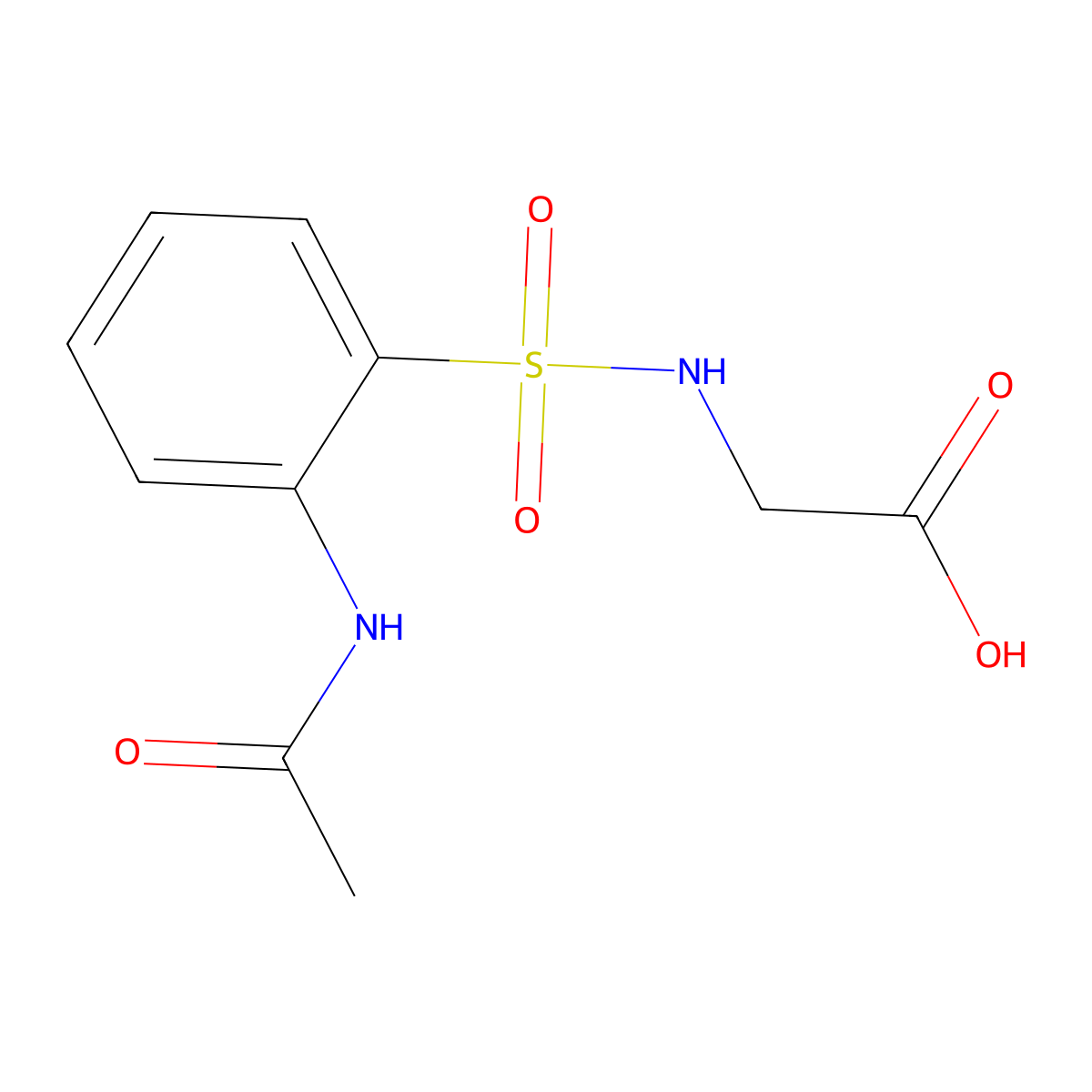 2-(2-Acetamidobenzenesulfonamido)acetic acid molecular structure, CAS 2680902-21-8