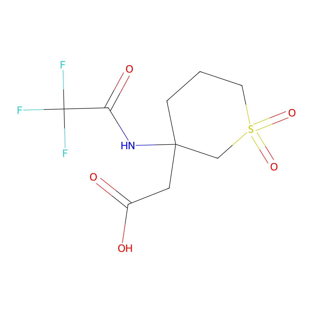 2-[1,1-Dioxo-3-(2,2,2-trifluoroacetamido)-1lambda6-thian-3-yl]acetic acid molecular structure, CAS 2680902-30-9