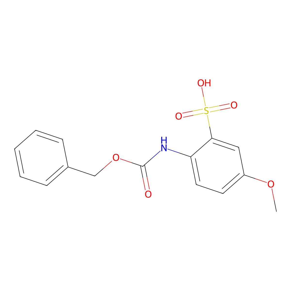 2-{[(Benzyloxy)carbonyl]amino}-5-methoxybenzene-1-sulfonic acid molecular structure, CAS 2680902-35-4