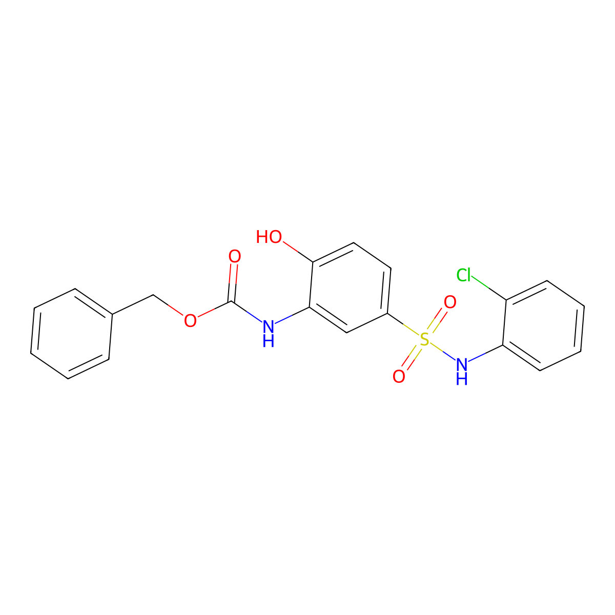 benzyl N-{5-[(2-chlorophenyl)sulfamoyl]-2-hydroxyphenyl}carbamate molecular structure, CAS 2680902-41-2