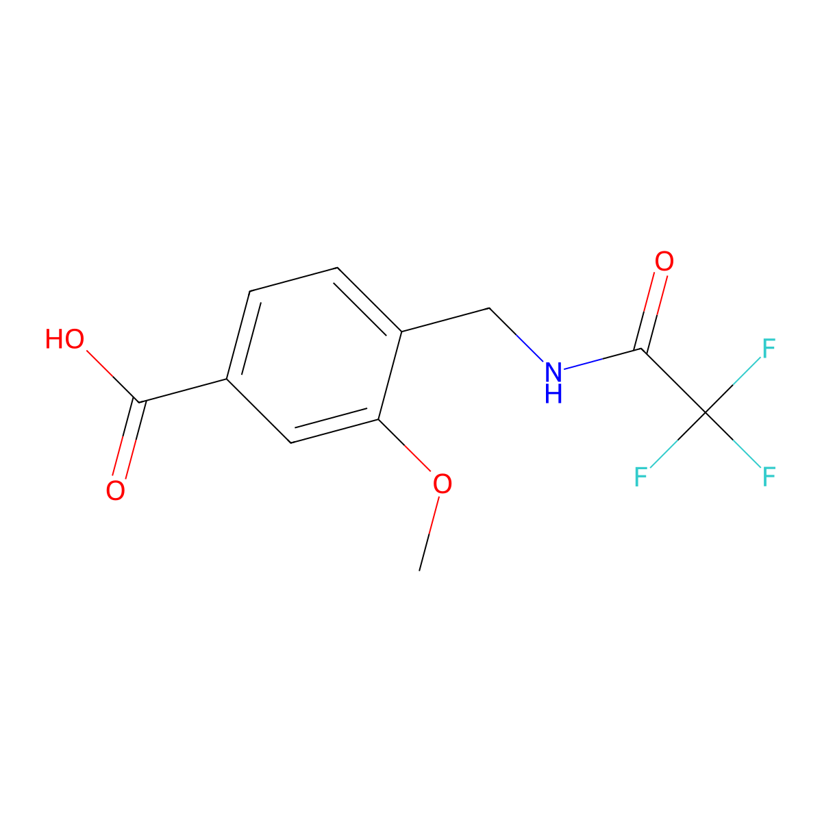 3-Methoxy-4-[(2,2,2-trifluoroacetamido)methyl]benzoic acid molecular structure, CAS 2680902-43-4