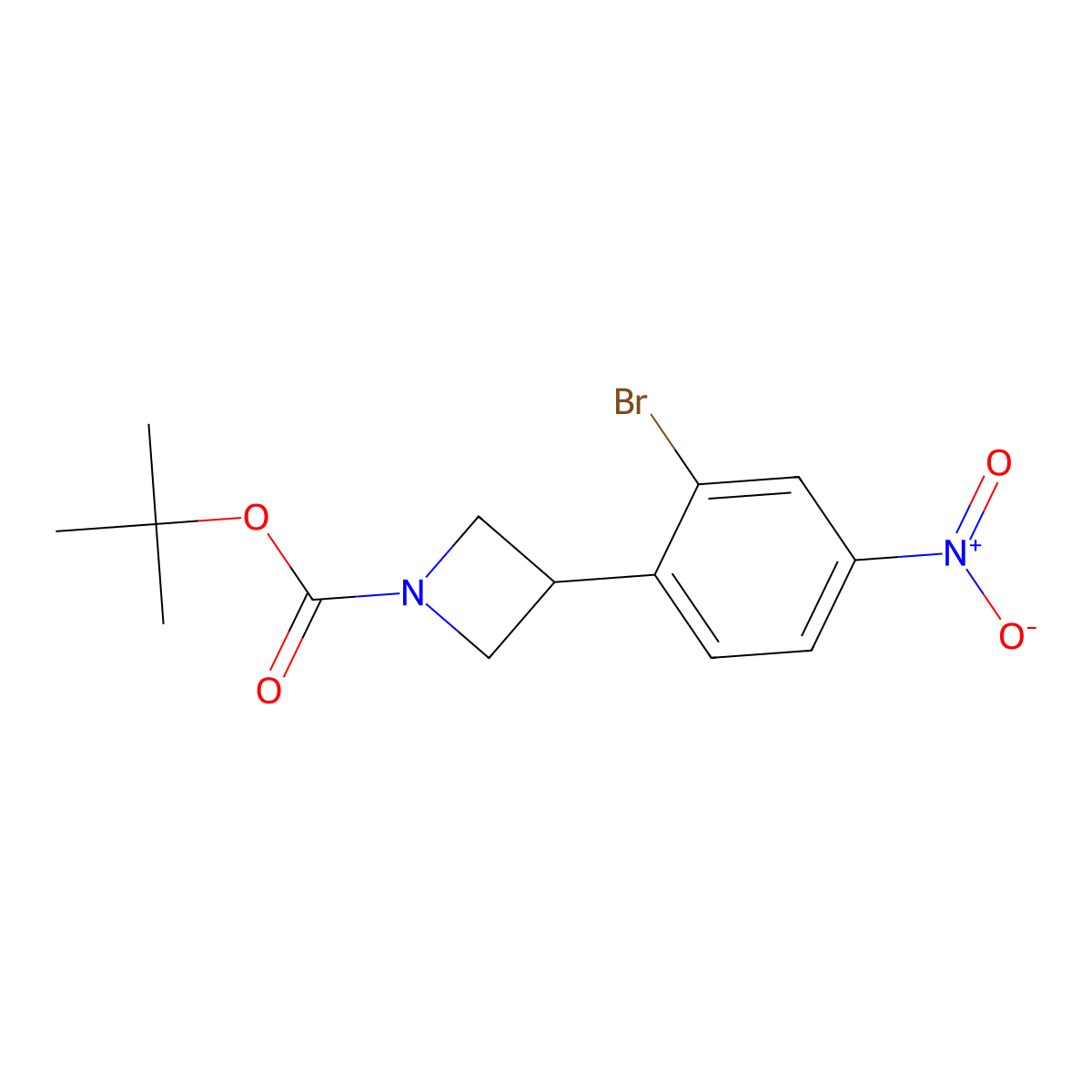 Tert-butyl 3-(2-bromo-4-nitrophenyl)azetidine-1-carboxylate molecular structure, CAS 2680902-44-5