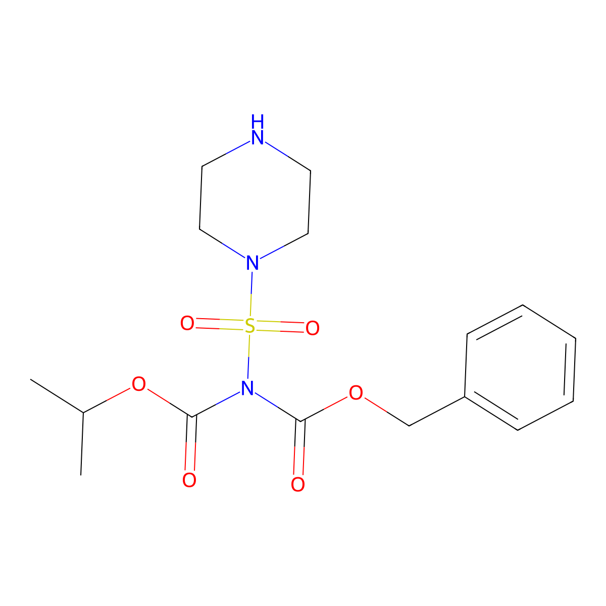 benzyl N-(piperazine-1-sulfonyl)-N-[(propan-2-yloxy)carbonyl]carbamate molecular structure, CAS 2680902-46-7