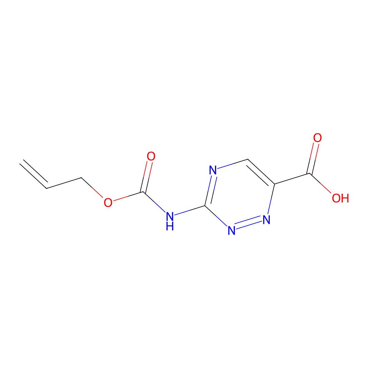 3-{[(Prop-2-en-1-yloxy)carbonyl]amino}-1,2,4-triazine-6-carboxylic acid molecular structure, CAS 2680902-51-4