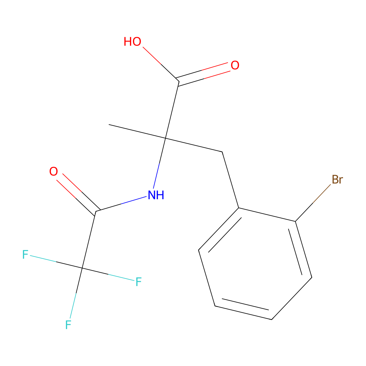 3-(2-Bromophenyl)-2-methyl-2-(2,2,2-trifluoroacetamido)propanoic acid molecular structure, CAS 2680902-55-8