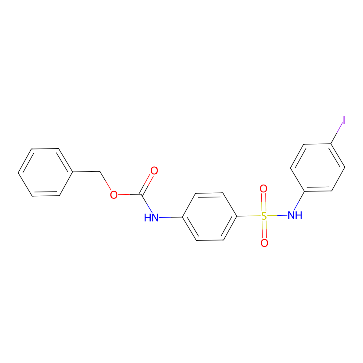 benzyl N-{4-[(4-iodophenyl)sulfamoyl]phenyl}carbamate molecular structure, CAS 2680902-72-9
