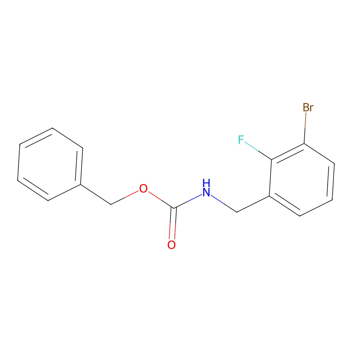benzyl N-[(3-bromo-2-fluorophenyl)methyl]carbamate molecular structure, CAS 2680902-73-0