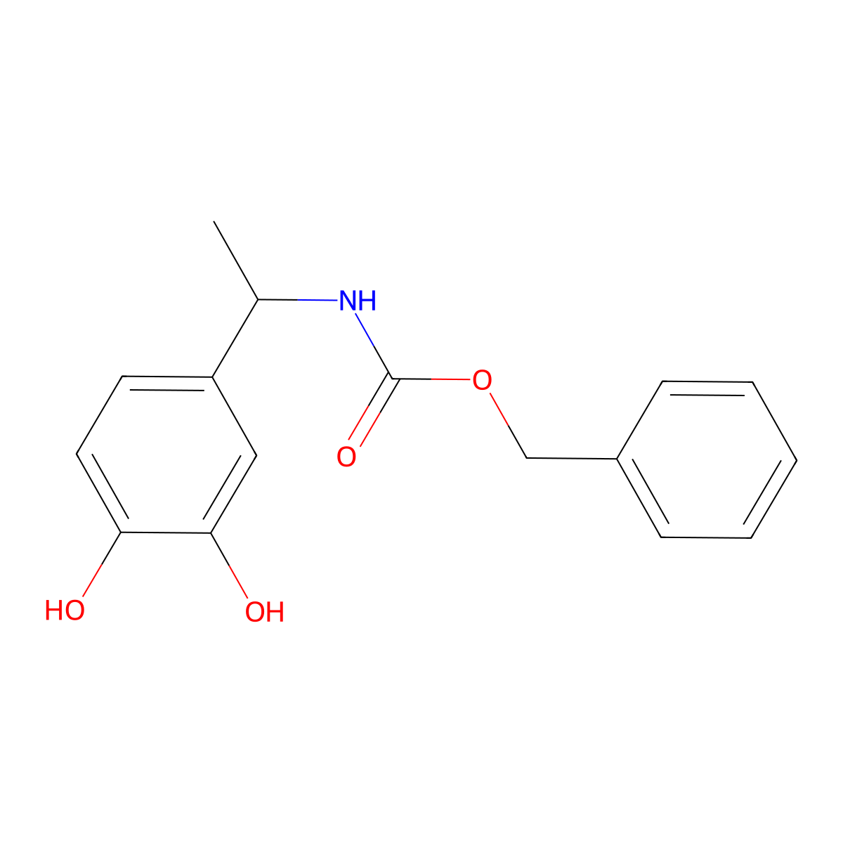 benzyl N-[1-(3,4-dihydroxyphenyl)ethyl]carbamate molecular structure, CAS 2680902-78-5
