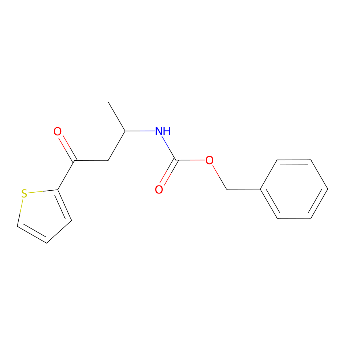 benzyl N-[4-oxo-4-(thiophen-2-yl)butan-2-yl]carbamate molecular structure, CAS 2680902-82-1