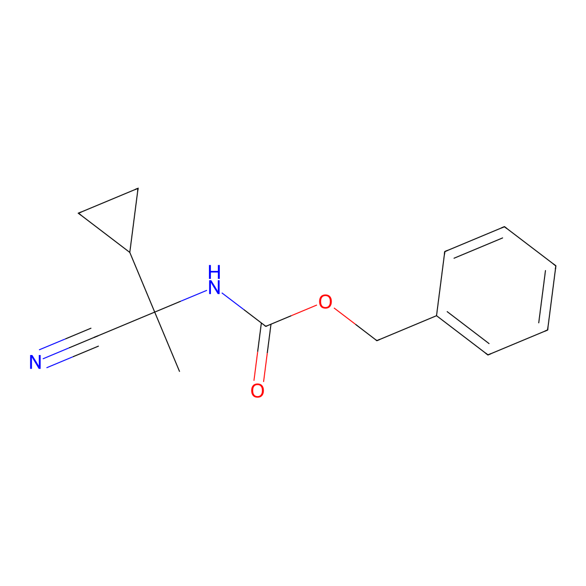 benzyl N-(1-cyano-1-cyclopropylethyl)carbamate molecular structure, CAS 2680902-91-2