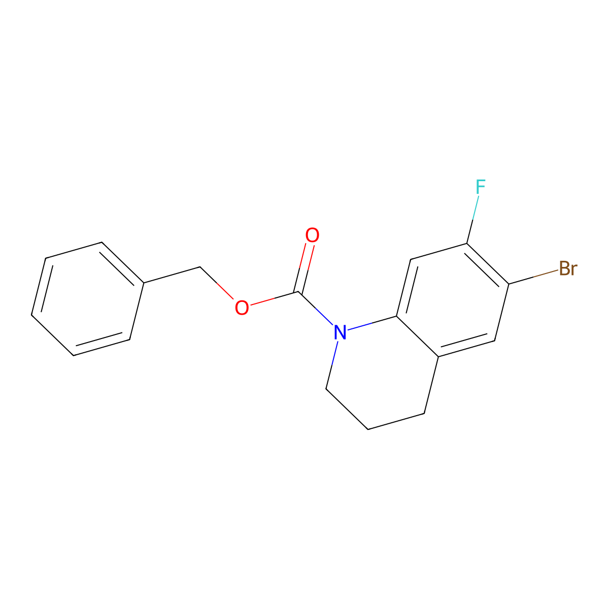 Benzyl 6-bromo-7-fluoro-1,2,3,4-tetrahydroquinoline-1-carboxylate molecular structure, CAS 2680903-09-5