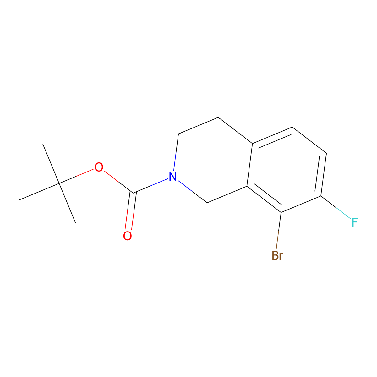 tert-Butyl 8-bromo-7-fluoro-3,4-dihydroisoquinoline-2(1H)-carboxylate molecular structure, CAS 2680903-17-5