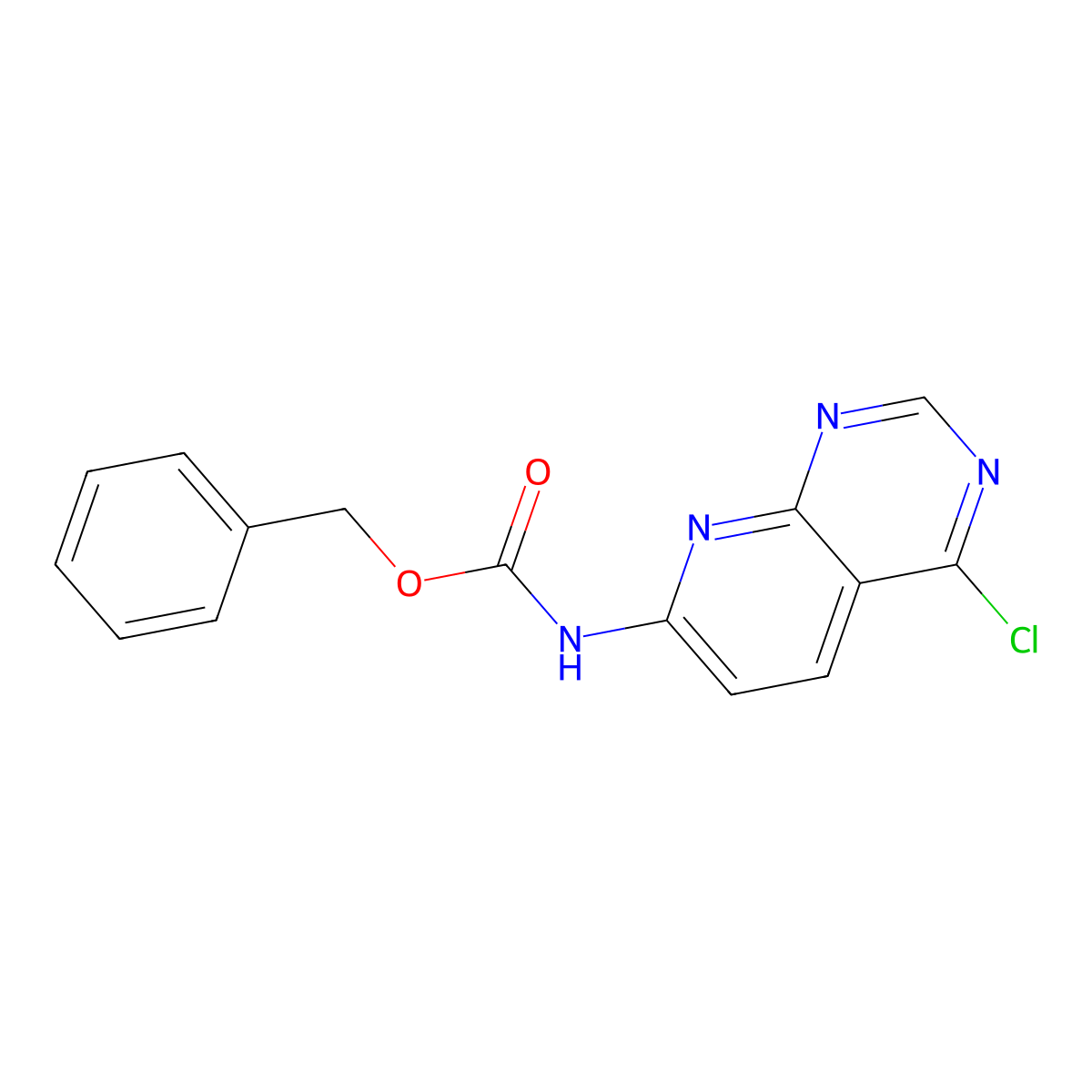 benzyl N-{4-chloropyrido[2,3-d]pyrimidin-7-yl}carbamate molecular structure, CAS 2680903-18-6