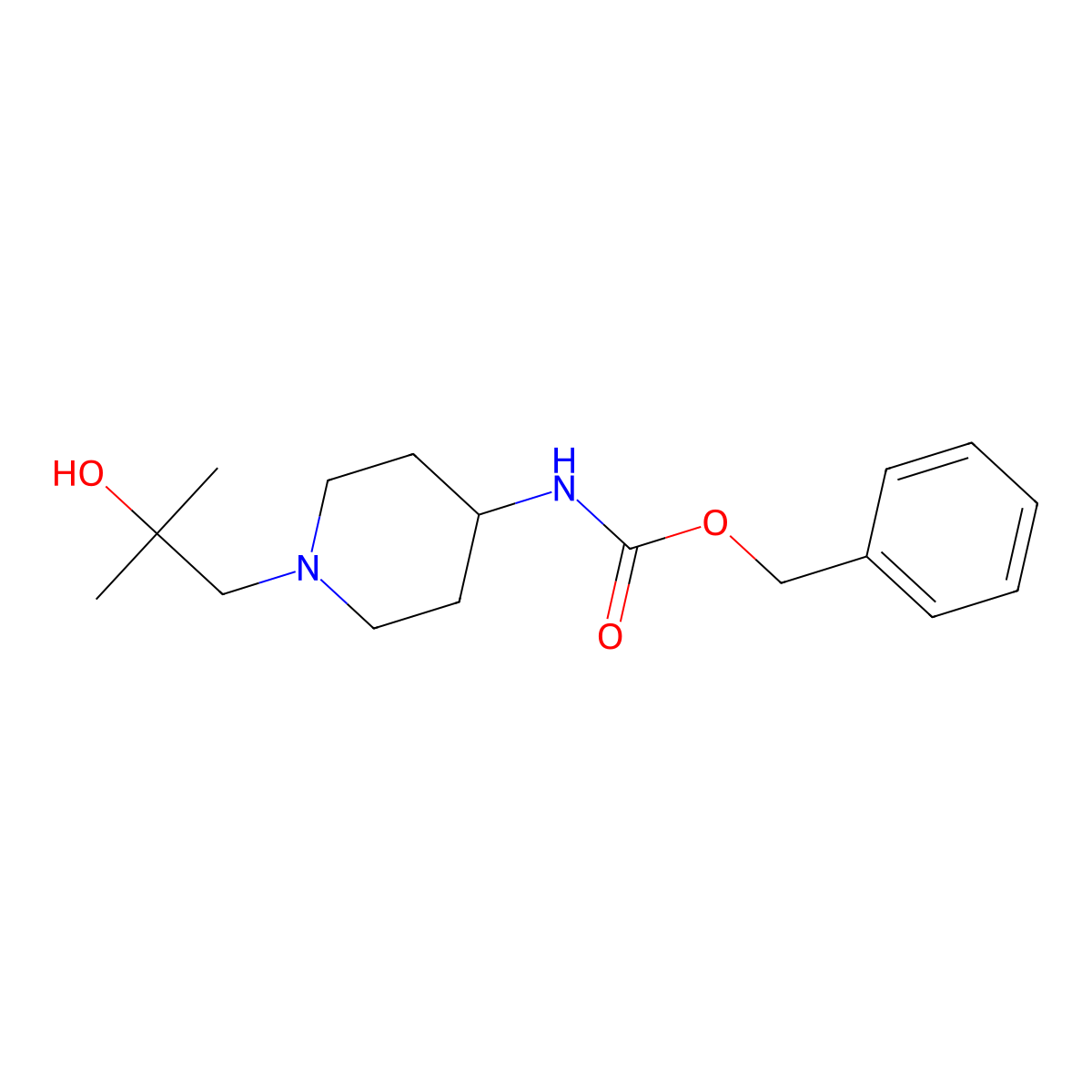 benzyl N-[1-(2-hydroxy-2-methylpropyl)piperidin-4-yl]carbamate molecular structure, CAS 2680903-26-6