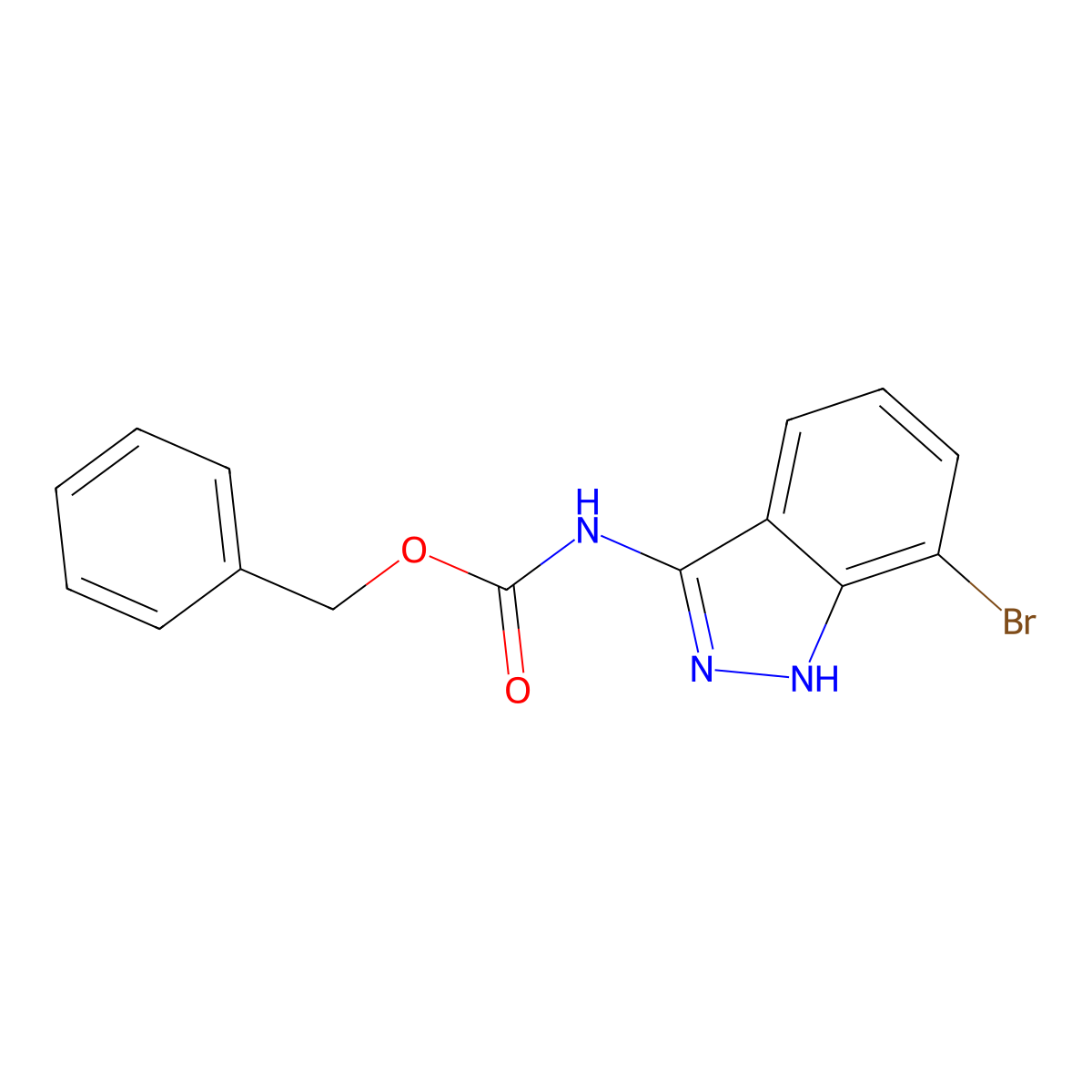 benzyl N-(7-bromo-1H-indazol-3-yl)carbamate molecular structure, CAS 2680903-40-4