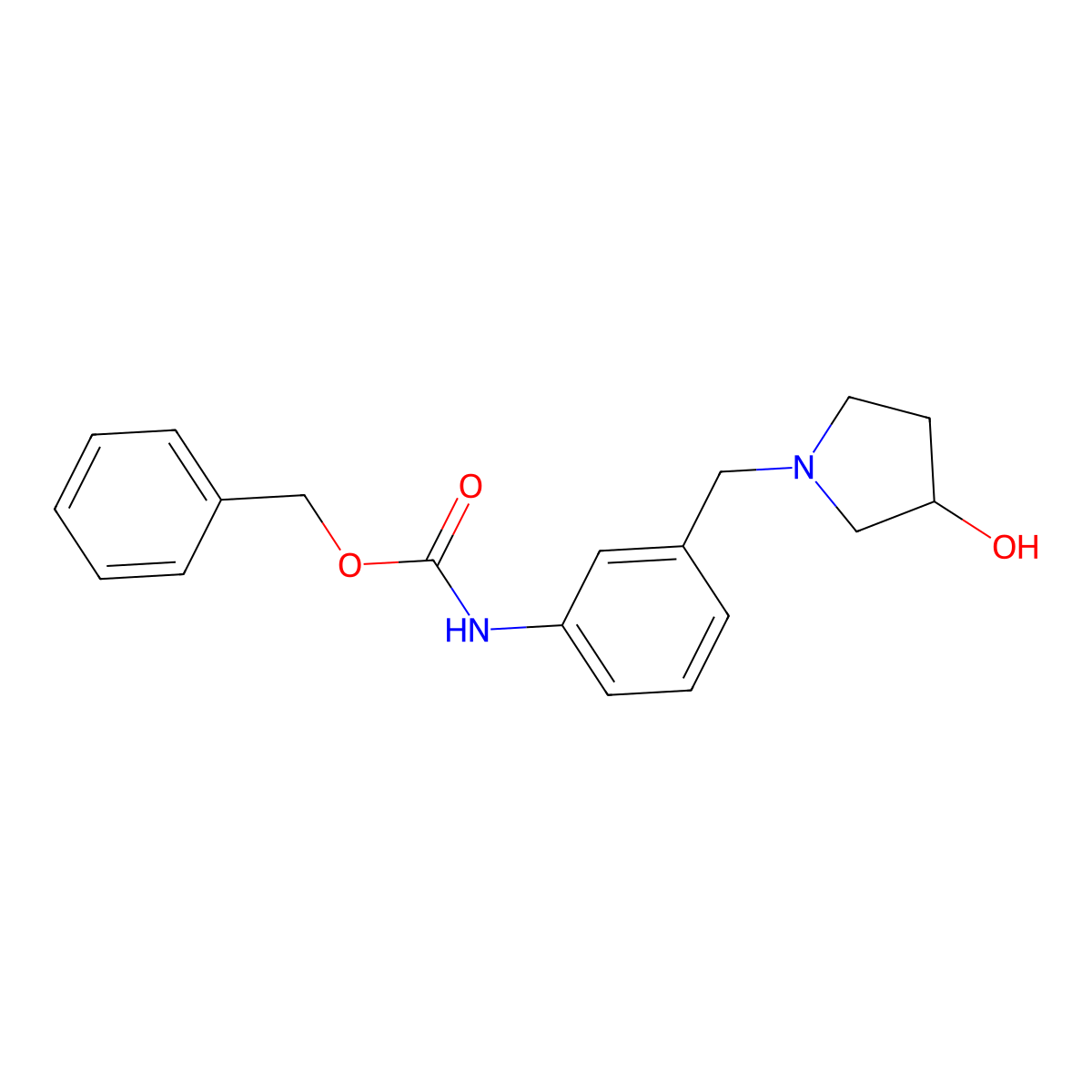 benzyl N-{3-[(3-hydroxypyrrolidin-1-yl)methyl]phenyl}carbamate molecular structure, CAS 2680903-45-9