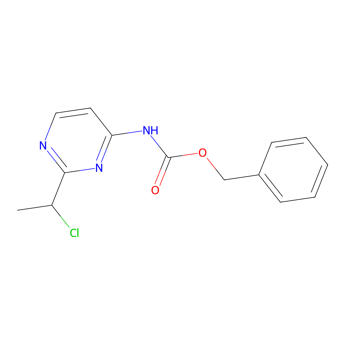 benzyl N-[2-(1-chloroethyl)pyrimidin-4-yl]carbamate molecular structure, CAS 2680903-48-2
