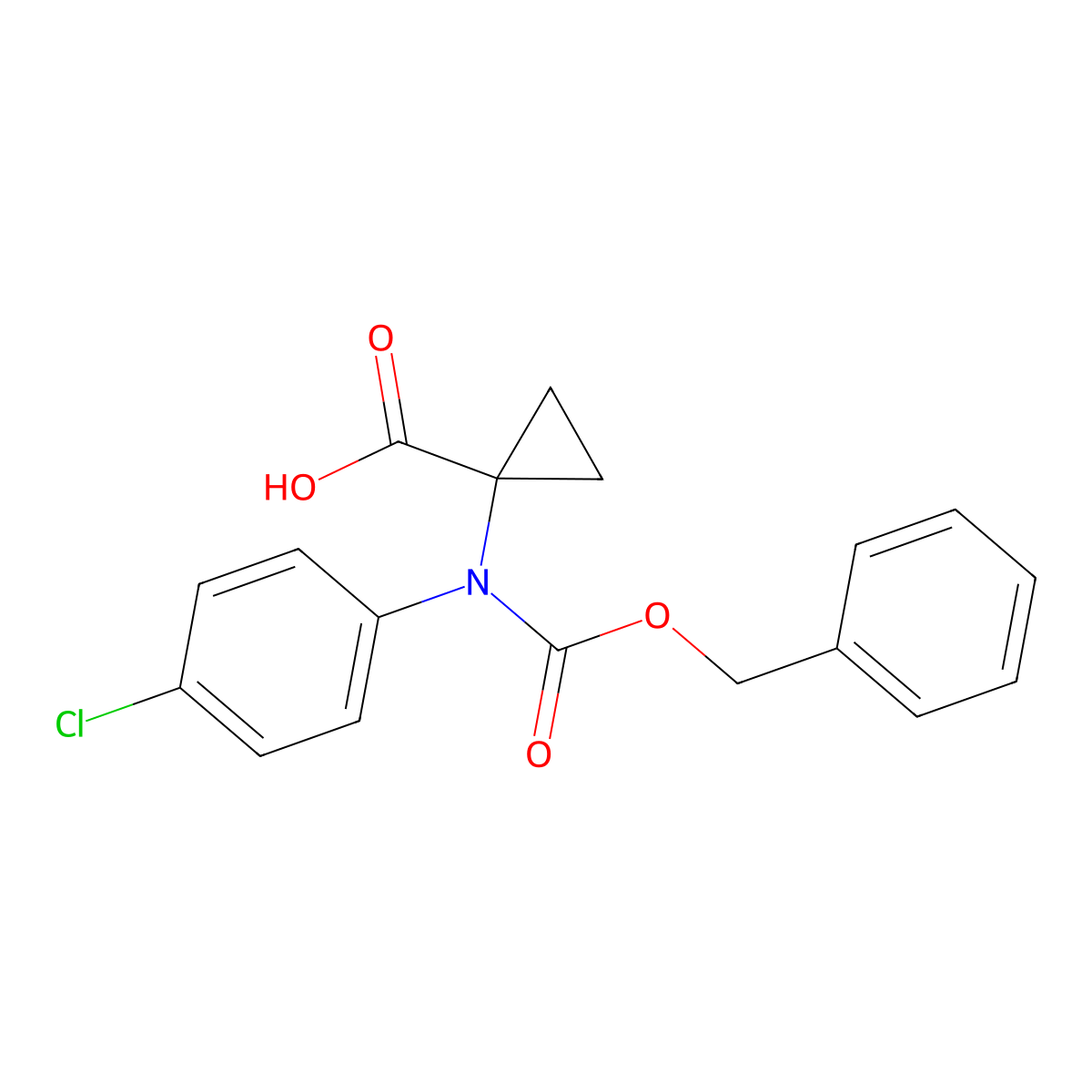 1-{[(Benzyloxy)carbonyl](4-chlorophenyl)amino}cyclopropane-1-carboxylic acid molecular structure, CAS 2680903-50-6
