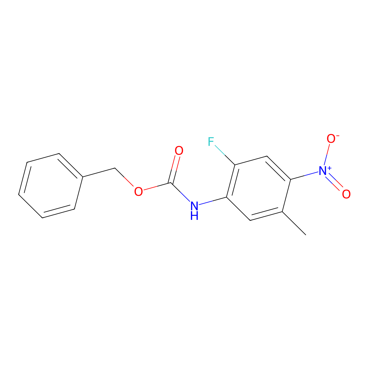 benzyl N-(2-fluoro-5-methyl-4-nitrophenyl)carbamate molecular structure, CAS 2680903-54-0