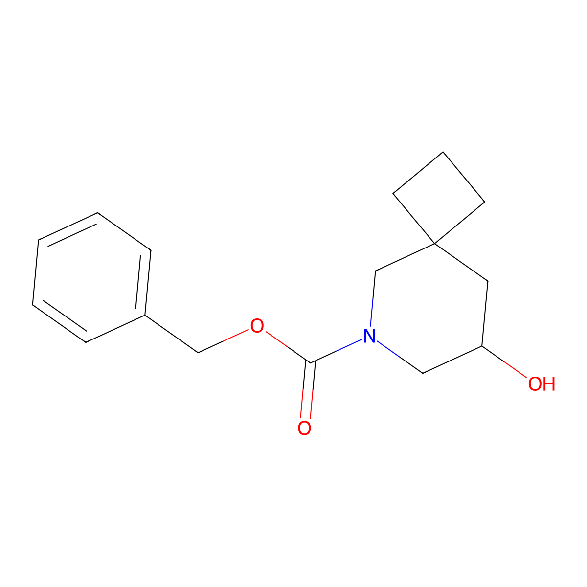 Benzyl 8-hydroxy-6-azaspiro[3.5]nonane-6-carboxylate molecular structure, CAS 2680903-62-0