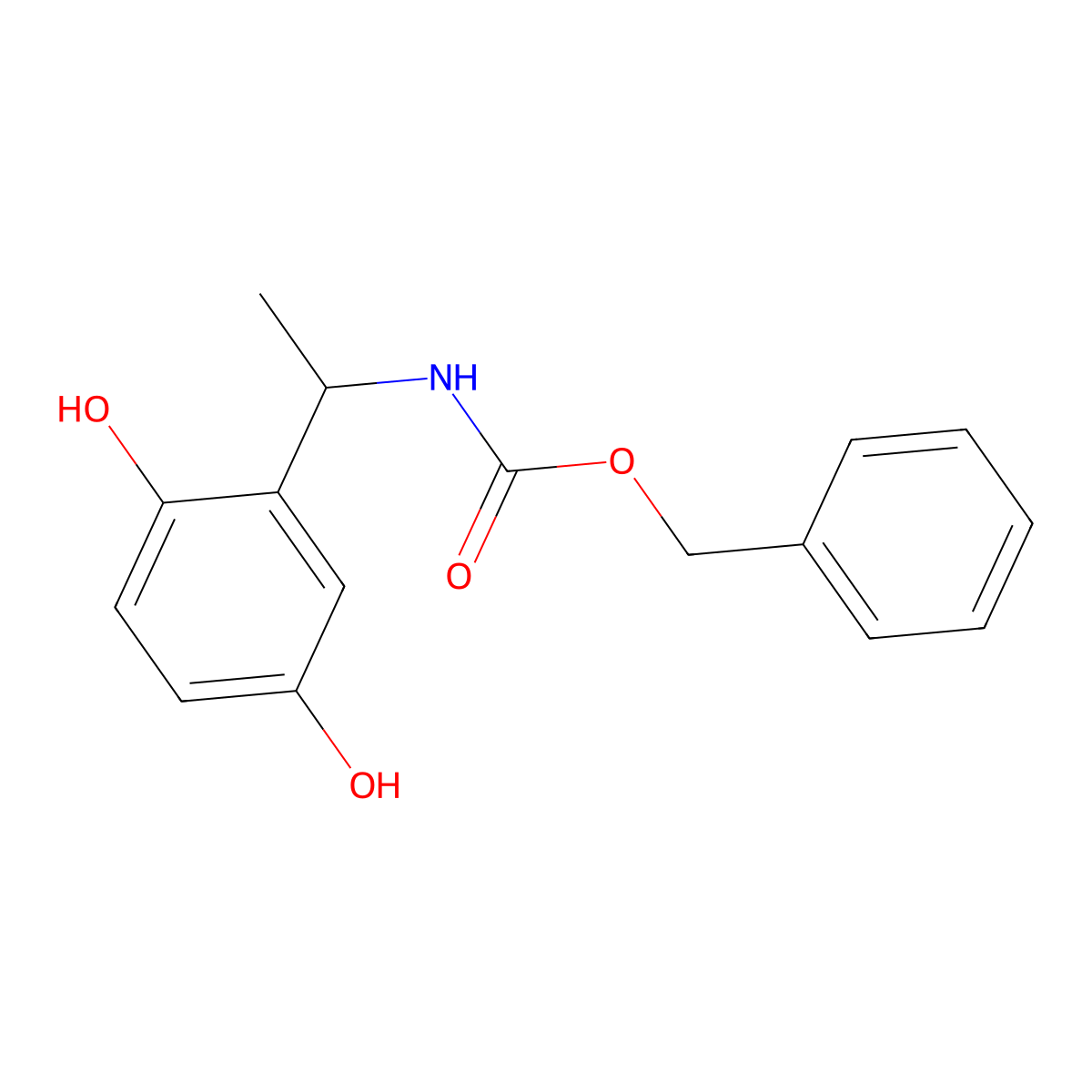 benzyl N-[1-(2,5-dihydroxyphenyl)ethyl]carbamate molecular structure, CAS 2680903-67-5
