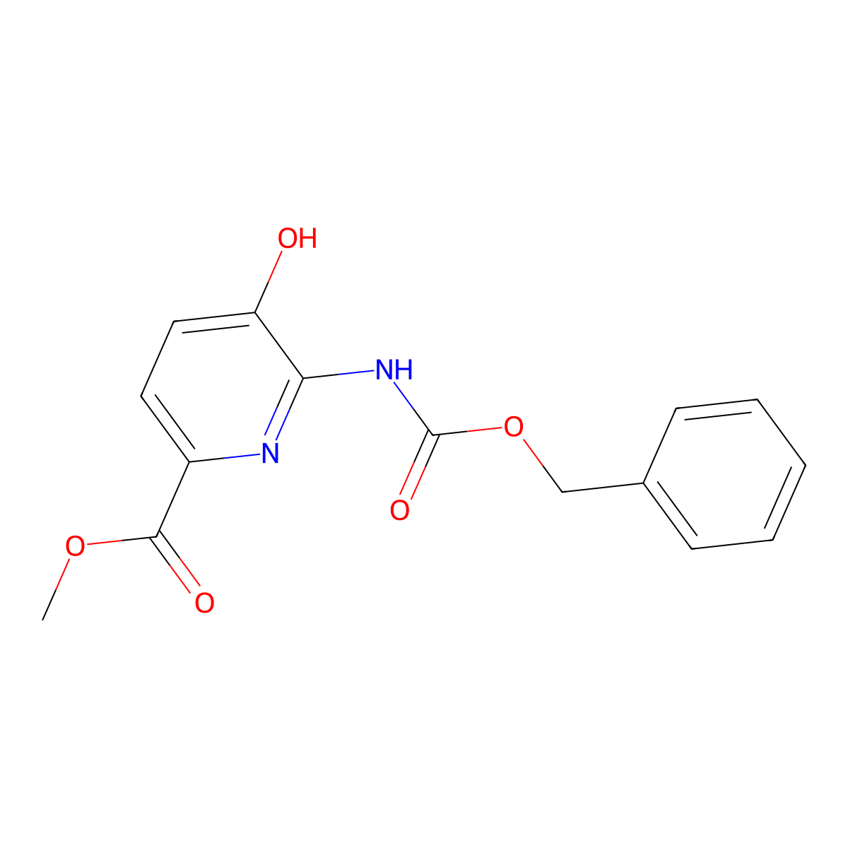 Methyl 6-{[(benzyloxy)carbonyl]amino}-5-hydroxypyridine-2-carboxylate molecular structure, CAS 2680903-70-0