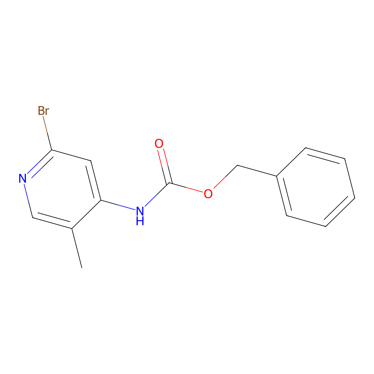 benzyl N-(2-bromo-5-methylpyridin-4-yl)carbamate molecular structure, CAS 2680903-73-3