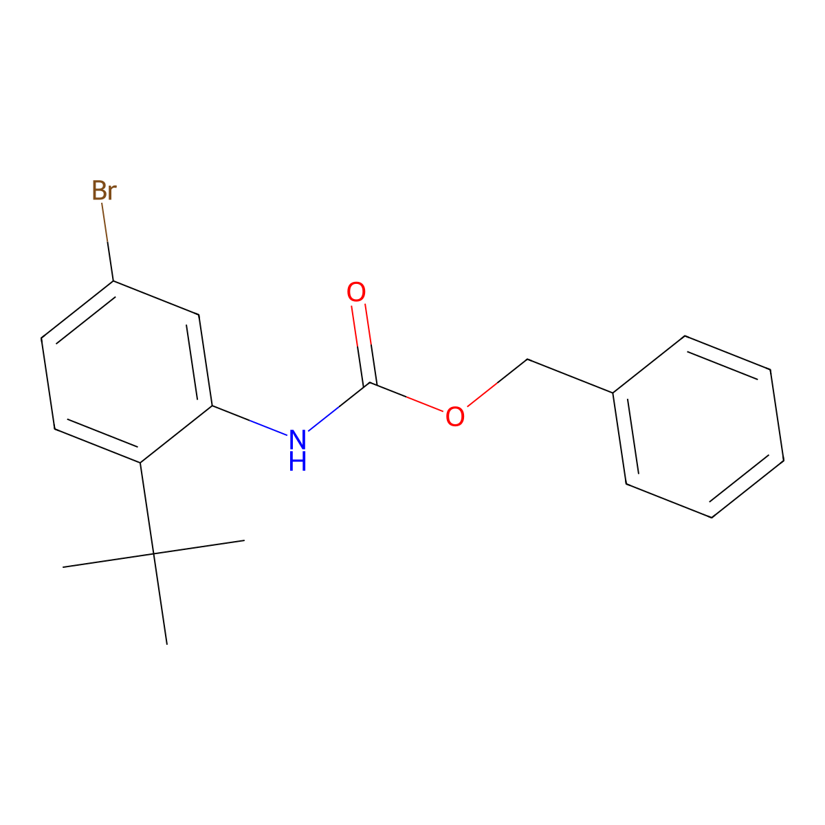 benzyl N-(5-bromo-2-tert-butylphenyl)carbamate molecular structure, CAS 2680903-82-4