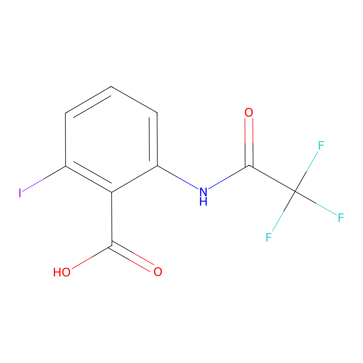 2-Iodo-6-(trifluoroacetamido)benzoic acid molecular structure, CAS 2680903-94-8