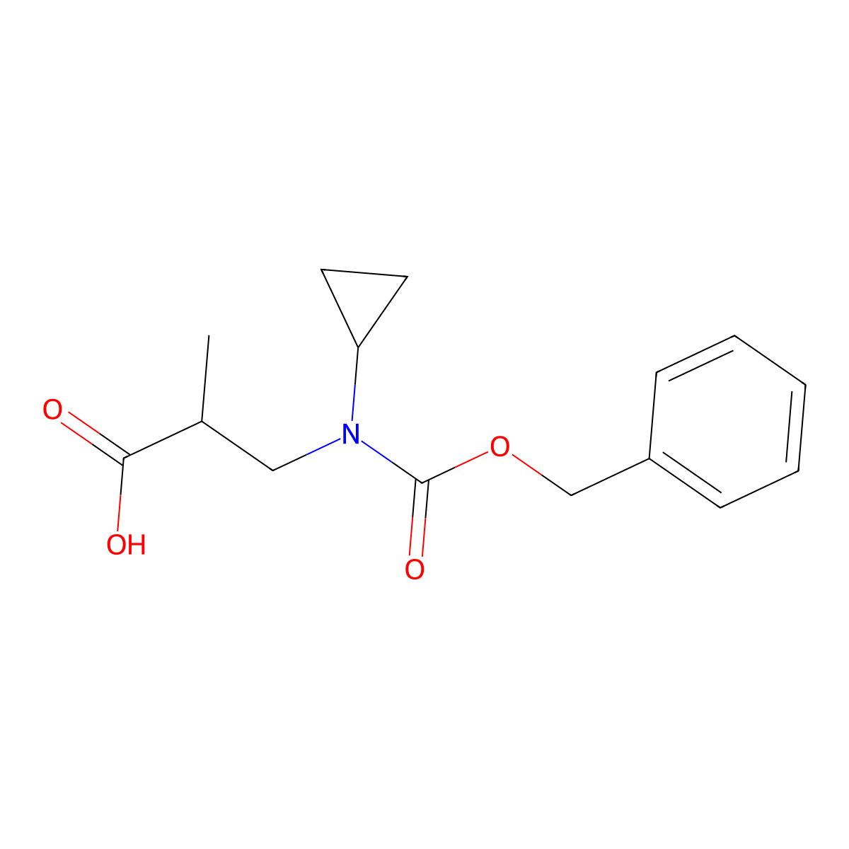 3-{[(Benzyloxy)carbonyl](cyclopropyl)amino}-2-methylpropanoic acid molecular structure, CAS 2680904-04-3